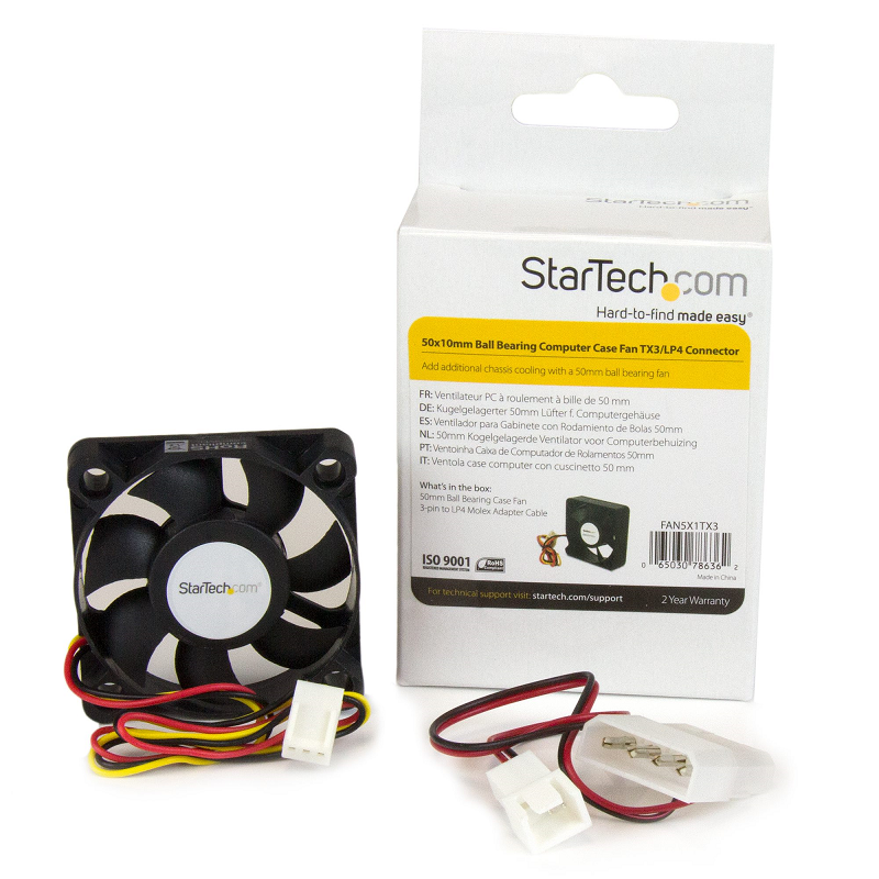 StarTech FAN5X1TX3 5x1cm TX3 Replacement Ball Bearing Fan w/TX3/LP4